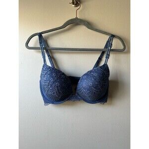 Victoria’s Secret Bombshell Very Sexy Lace Push-Up Bra Pigeonnant Blue 32DD